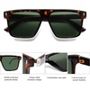 image:imageSOJOS Sunglasses for Women amp Men Square Wide Thick Frame Shades Retro Trendy Fashion UV Protection SJ2373Tortoise silver green