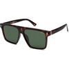 image:imageSOJOS Sunglasses for Women amp Men Square Wide Thick Frame Shades Retro Trendy Fashion UV Protection SJ2373Tortoise silver green
