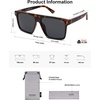 image:imageSOJOS Sunglasses for Women amp Men Square Wide Thick Frame Shades Retro Trendy Fashion UV Protection SJ2373Tortoise silver grey