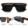 image:imageSOJOS Sunglasses for Women amp Men Square Wide Thick Frame Shades Retro Trendy Fashion UV Protection SJ2373Tortoise silver grey