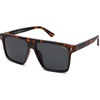 image:imageSOJOS Sunglasses for Women amp Men Square Wide Thick Frame Shades Retro Trendy Fashion UV Protection SJ2373Tortoise silver grey