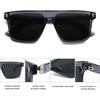 image:imageSOJOS Sunglasses for Women amp Men Square Wide Thick Frame Shades Retro Trendy Fashion UV Protection SJ2373Transparent Grey silver grey