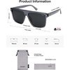 image:imageSOJOS Sunglasses for Women amp Men Square Wide Thick Frame Shades Retro Trendy Fashion UV Protection SJ2373Transparent Grey silver grey