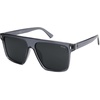 image:imageSOJOS Sunglasses for Women amp Men Square Wide Thick Frame Shades Retro Trendy Fashion UV Protection SJ2373Transparent Grey silver grey