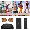 image:imageSOJOS TR90 Polarized Round Sunglasses for Women Men Vintage Style UV400 Lens SJTR2113  Unisex design Lightweight flexible frame UV400 protection scratch resistant lenses driving fishing golf outdoor activitiesBrownBrown