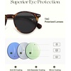 image:imageSOJOS TR90 Polarized Round Sunglasses for Women Men Vintage Style UV400 Lens SJTR2113  Unisex design Lightweight flexible frame UV400 protection scratch resistant lenses driving fishing golf outdoor activitiesBrown TortoiseGrey