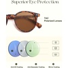image:imageSOJOS TR90 Polarized Round Sunglasses for Women Men Vintage Style UV400 Lens SJTR2113  Unisex design Lightweight flexible frame UV400 protection scratch resistant lenses driving fishing golf outdoor activitiesBrownBrown