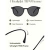 image:imageSOJOS TR90 Polarized Round Sunglasses for Women Men Vintage Style UV400 Lens SJTR2113  Unisex design Lightweight flexible frame UV400 protection scratch resistant lenses driving fishing golf outdoor activitiesBlackGrey