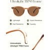 image:imageSOJOS TR90 Polarized Round Sunglasses for Women Men Vintage Style UV400 Lens SJTR2113  Unisex design Lightweight flexible frame UV400 protection scratch resistant lenses driving fishing golf outdoor activitiesLight BrownBrown