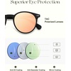 image:imageSOJOS TR90 Polarized Round Sunglasses for Women Men Vintage Style UV400 Lens SJTR2113  Unisex design Lightweight flexible frame UV400 protection scratch resistant lenses driving fishing golf outdoor activitiesBlackPink Mirrored