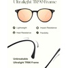 image:imageSOJOS TR90 Polarized Round Sunglasses for Women Men Vintage Style UV400 Lens SJTR2113  Unisex design Lightweight flexible frame UV400 protection scratch resistant lenses driving fishing golf outdoor activitiesBlackPink Mirrored