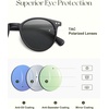 image:imageSOJOS TR90 Polarized Round Sunglasses for Women Men Vintage Style UV400 Lens SJTR2113  Unisex design Lightweight flexible frame UV400 protection scratch resistant lenses driving fishing golf outdoor activitiesBlackGrey