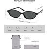 image:imageSOJOS TR90 Ultra Light Flexible Sunglasses for Women Retro Oval Polarized Cat Eye Vintage Shades UV400 Protection SJ2633BlackGrey