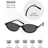 image:imageSOJOS TR90 Ultra Light Flexible Sunglasses for Women Retro Oval Polarized Cat Eye Vintage Shades UV400 Protection SJ2633BlackGrey