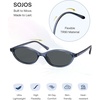 image:imageSOJOS TR90 Ultra Light Flexible Sunglasses for Women Retro Oval Polarized Cat Eye Vintage Shades UV400 Protection SJ2633BlueGrey