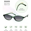 image:imageSOJOS TR90 Ultra Light Flexible Sunglasses for Women Retro Oval Polarized Cat Eye Vintage Shades UV400 Protection SJ2633GreenGrey
