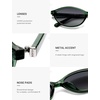 image:imageSOJOS TR90 Ultra Light Flexible Sunglasses for Women Retro Oval Polarized Cat Eye Vintage Shades UV400 Protection SJ2633GreenGrey