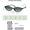 image:imageSOJOS TR90 Ultra Light Flexible Sunglasses for Women Retro Oval Polarized Cat Eye Vintage Shades UV400 Protection SJ2633GreenGrey