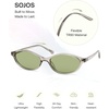 image:imageSOJOS TR90 Ultra Light Flexible Sunglasses for Women Retro Oval Polarized Cat Eye Vintage Shades UV400 Protection SJ2633Light Crystal GreyLight Green