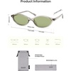 image:imageSOJOS TR90 Ultra Light Flexible Sunglasses for Women Retro Oval Polarized Cat Eye Vintage Shades UV400 Protection SJ2633Light Crystal GreyLight Green