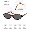 image:imageSOJOS TR90 Ultra Light Flexible Sunglasses for Women Retro Oval Polarized Cat Eye Vintage Shades UV400 Protection SJ2633Matt TortoiseBrown