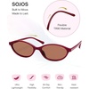 image:imageSOJOS TR90 Ultra Light Flexible Sunglasses for Women Retro Oval Polarized Cat Eye Vintage Shades UV400 Protection SJ2633RedOrange Brown
