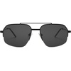 image:imageSOJOS Trendy Aviator Sunglasses Mens Womens Retro Double Bridge Metal Frame SemiRimless Shades SJ1191Black