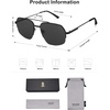 image:imageSOJOS Trendy Aviator Sunglasses Mens Womens Retro Double Bridge Metal Frame SemiRimless Shades SJ1191Black