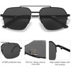 image:imageSOJOS Trendy Aviator Sunglasses Mens Womens Retro Double Bridge Metal Frame SemiRimless Shades SJ1191Black