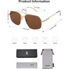 image:imageSOJOS Trendy Aviator Sunglasses Mens Womens Retro Double Bridge Metal Frame SemiRimless Shades SJ1191Brown