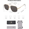image:imageSOJOS Trendy Aviator Sunglasses Mens Womens Retro Double Bridge Metal Frame SemiRimless Shades SJ1191Gold