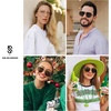 image:imageSOJOS Trendy Aviator Sunglasses Mens Womens Retro Double Bridge Metal Frame SemiRimless Shades SJ1191Gold