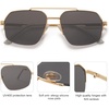 image:imageSOJOS Trendy Aviator Sunglasses Mens Womens Retro Double Bridge Metal Frame SemiRimless Shades SJ1191Gold