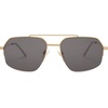 image:imageSOJOS Trendy Aviator Sunglasses Mens Womens Retro Double Bridge Metal Frame SemiRimless Shades SJ1191Gold