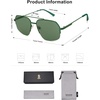 image:imageSOJOS Trendy Aviator Sunglasses Mens Womens Retro Double Bridge Metal Frame SemiRimless Shades SJ1191Green