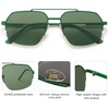 image:imageSOJOS Trendy Aviator Sunglasses Mens Womens Retro Double Bridge Metal Frame SemiRimless Shades SJ1191Green