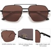 image:imageSOJOS Trendy Aviator Sunglasses Mens Womens Retro Double Bridge Metal Frame SemiRimless Shades SJ1191Grey