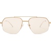 image:imageSOJOS Trendy Aviator Sunglasses Mens Womens Retro Double Bridge Metal Frame SemiRimless Shades SJ1191Light Brown