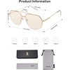 image:imageSOJOS Trendy Aviator Sunglasses Mens Womens Retro Double Bridge Metal Frame SemiRimless Shades SJ1191Light Brown