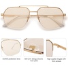 image:imageSOJOS Trendy Aviator Sunglasses Mens Womens Retro Double Bridge Metal Frame SemiRimless Shades SJ1191Light Brown