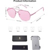 image:imageSOJOS Trendy Aviator Sunglasses Mens Womens Retro Double Bridge Metal Frame SemiRimless Shades SJ1191Pink