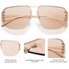 image:imageSOJOS Trendy Aviator Sunglasses Mens Womens Retro Metal Rimless Frame Shades Lentes De Sol Para Mujer SJ1192Brown