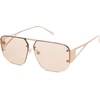 image:imageSOJOS Trendy Aviator Sunglasses Mens Womens Retro Metal Rimless Frame Shades Lentes De Sol Para Mujer SJ1192Brown