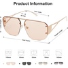 image:imageSOJOS Trendy Aviator Sunglasses Mens Womens Retro Metal Rimless Frame Shades Lentes De Sol Para Mujer SJ1192Brown