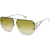 image:imageSOJOS Trendy Aviator Sunglasses Mens Womens Retro Metal Rimless Frame Shades Lentes De Sol Para Mujer SJ1192Green Tea
