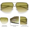 image:imageSOJOS Trendy Aviator Sunglasses Mens Womens Retro Metal Rimless Frame Shades Lentes De Sol Para Mujer SJ1192Green Tea