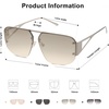 image:imageSOJOS Trendy Aviator Sunglasses Mens Womens Retro Metal Rimless Frame Shades Lentes De Sol Para Mujer SJ1192Silver