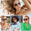 image:imageSOJOS Trendy Aviator Sunglasses Womens Oversized Retro Rhinestone Double Bridge Square Women Shades SJ1195BlackGrey Grading