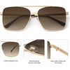 image:imageSOJOS Trendy Aviator Sunglasses Womens Oversized Retro Rhinestone Double Bridge Square Women Shades SJ1195GoldCoffee