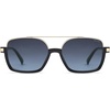 image:imageSOJOS Trendy Aviator Sunglasses for Women Men Polarized Retro Square Y2K Oversized Sun Glasses SJ2659Black Frame Blue Grading Lens